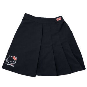 Hello Kitty Pleated Skirt Black Side Zip CACO Sanrio Small Cute Kawaii Womens